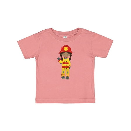 

Inktastic African American Girl Girl Fireman Firefighter Gift Baby Girl T-Shirt