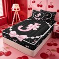 thumbnail image 2 of meiyoeat Pink Cute Bow Zipper Full Size Comforter Sets with Fitted Sheet and 2 Pillowcases For Girls,Kawaii Bowknot Monogrammed J Zipper Bedding Set For Kids,Pink Reversible,4-Piece, 2 of 7