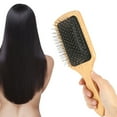 thumbnail image 4 of Cepillo de Madera Cepillo para el Cuero Cabelludo Massaje de Cabello para el Cabello, Para Todos los Tonos de Cabello, Ergonímico, 4 of 7