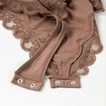 thumbnail image 6 of NMMUED Spaghetti Strap Jumpsuit Square Neck Short Romper Cami Bodysuit One Piece Lace Trim Shapewear for Women Khaki L, 6 of 7