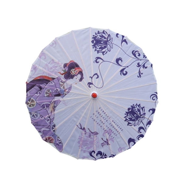 Advancent Paraguas de tela de seda, estilo chino tradicional, papel al óleo, danza clásica femenina, sombrilla decorativa, disfraz, accesorios de Paraguas de lluvia Tipo 15 Advancent HA073075-06