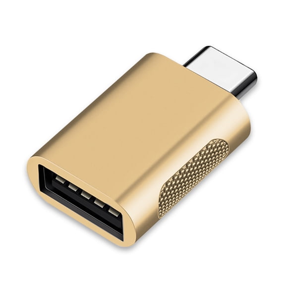Linyer Type C to USB 3.0 Adapter Female to Male Multicolor Simple Style Power Adapters Plug Wear-resistant Converter for Phone PC Gold