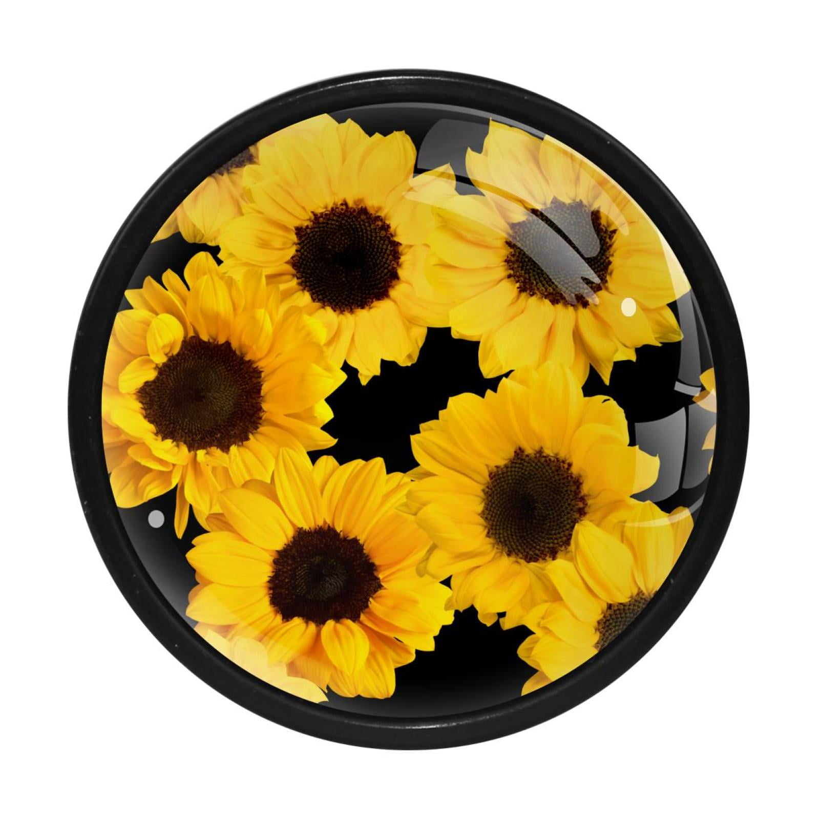4 Pcs Sunflower Knobs for Kitchen Cupboard Dresser Bookcase