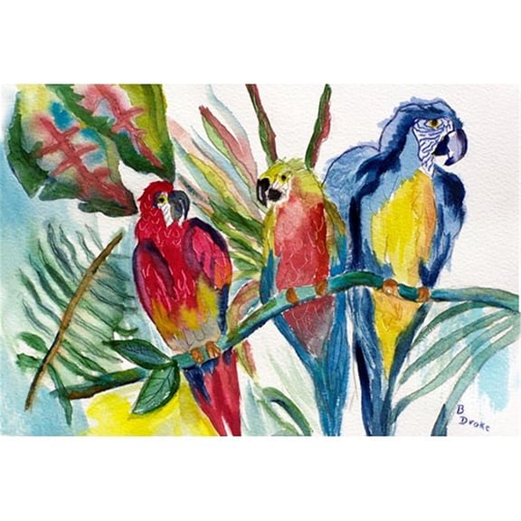 Betsy Drake TP217 24 x 30 in. Parrot Family Outdoor Wall Hanging