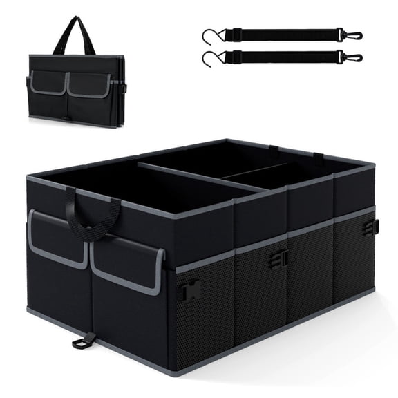 Biotree 13 Gallon Car Trunk Organizer Removable Divider 6 Pockets Foldable - Black