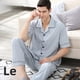 thumbnail image 1 of Pijamas finos de algodón de verano para hombre, pantalones largos de manga corta, conjunto de ropa para el hogar, ropa de dormir cómoda y transpirable de talla grande, 1 of 5