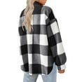 thumbnail image 4 of LilyLLL Womens Tartan Plaid Shirt Jacket Long Sleeve Buttons Shacket Coat Outwear, 4 of 4