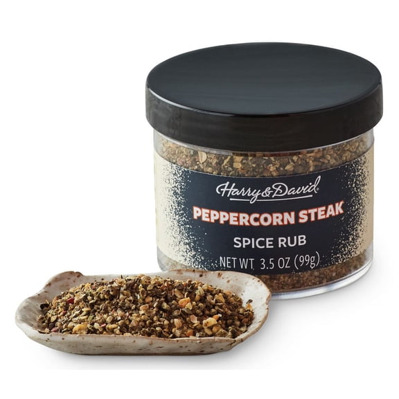Harry & David Peppercorn Steak Rub, Gourmet Steak Seasoning, Grilling & Skillet Recipes, Made With Black & White Pepper, Allspice, Coriander, Salt & Garlic, All Occasion Gift For Grill Masters, 3.5Oz