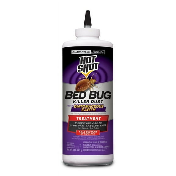 Hot Shot Bed Bug Killer Dust With Diatomaceous Earth, 8-oz
