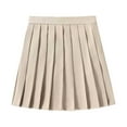 thumbnail image 2 of RUTAYY Women Casual Pleated Skirt Versatile A-Line Mini Skirt For Daily Wear Work Study Party Evening Dance With Contrast Color Design Solid Color Casual Travel Skirts, 2 of 4