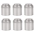 thumbnail image 1 of 6 latas de té con tapas dobles herméticas, mini latas y pequeños botes de cocina redondos para té (plata), 1 of 5