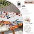 thumbnail image 3 of Pumpkins Fall Round Tablecloth for 55-60 Inch Tables,Fitted Table Cover with Elastic Edge,Thanksgiving Eucalyptus Leaves Farmhouse Waterproof Outdoor Table Cloth Protector for Patio Garden Dinner, 3 of 9