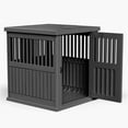 thumbnail image 1 of Resin Dog Crate Furniture End Table/Night Stand – Lockable Latch, Modern Design for All Dog Sizes, Indoor Kennel, 1 of 7