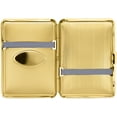 thumbnail image 3 of Set of 2 Compact Metal-Plated King Size Cigarette Case With Elastic Bands (Gold Oval), 3 of 5