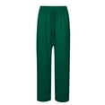 thumbnail image 6 of Edvintorg Wide Leg Pants Women 2025 Trendy Women's Summer Casual Pants High Waist Solid Color Comfortable Button Decoration Pants with Drawstrings Green XXXL, 6 of 7
