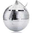 thumbnail image 1 of Festive Hanging Disco Ball, Reflective Glass Squares Party Decoration for Disco Light Effect, Home Decoration Mirror Disco Ball, Lightweight & Easy Installation (6Inch,Silver), 1 of 4
