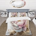 thumbnail image 2 of Designart "Pink and Gold Camellia Blossom I" Floral & Botanical Bedding Covert Set - Camellia Pink Floral Bed Set With 2 Shams, 2 of 6