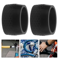 LEORX 2pcs Handlebar Gel Pads Black Handlebar Tape Fixing Ring Rubber Grips for Bicycles