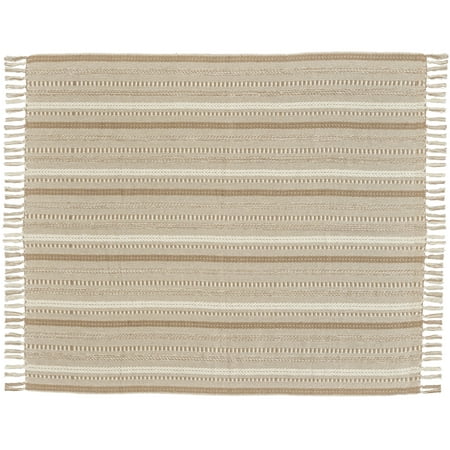 Nourison Life Styles Moroccan Stripes Beige 50" x 60" Throw Blanket