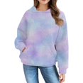 thumbnail image 6 of Mercatoo Girls Ribbed Hoodie Clothes Cute Cotton Soft Pullover Sweatshirts Teen Kids Long Sleeve Hoodie Tops with Pockets, 6 of 7