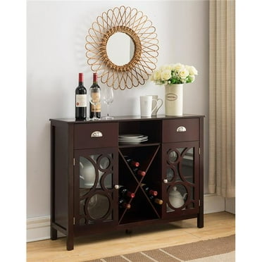 KB  31 x 42 x 12 in. Wood Storage Wine Cabinet - Dark Cherry