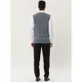 thumbnail image 5 of Unique Bargains Men's Argyle V Neck Slim Fit Sleeveless Knit Pullover Sweater Vests S Gray, 5 of 6