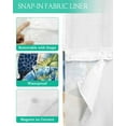 thumbnail image 3 of No Hook Shower Curtains with Snap in Liner, Sea Turtle Coastal Waterproof Fabric Shower Curtain, Nautical Beach Summer Retro Double Layers & See-Through Top Window Bathroom Curtains 72''x84'', 3 of 6