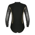 thumbnail image 4 of Alvivi Men's Mesh Long Sleeve V Neck Jumpsuit Leotard Ballroom Samba Latin Dance Costume Black L, 4 of 7