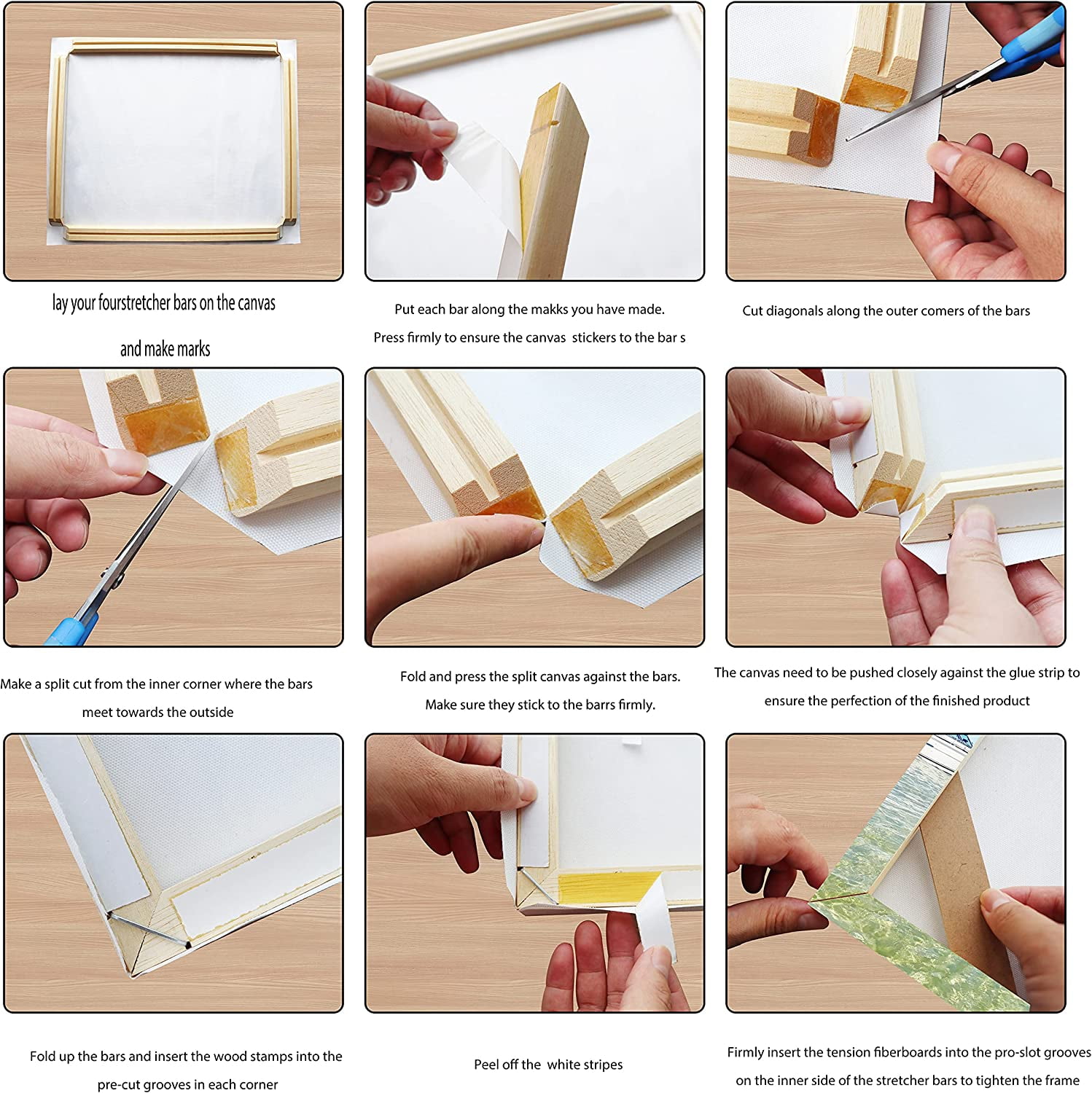 P&L Art Canvas Frame Kit 16 Piece Nature Wood Frame Molding & Frame Making Kit