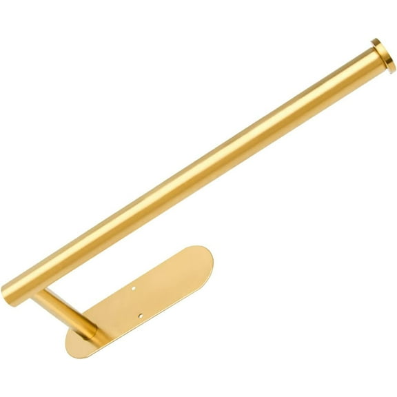 Paper Towel Holder Under Cabinet, Self-Adhesive or Drilling Gold Paper Towel Rack Wall Mount, SUS304 Stainless Steel Paper Towels Roll for Kitchen, Pantry, Sink, Bathroom