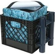Mossy Oak 24 Piece Kayak Storage Crate with Dry Bag, Fishing Accessories Kit and Rod Holder Milk Crate Blue