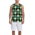 thumbnail image 6 of Rocae Green Squares for Men's Basketball Jersey Lightweight and Breathable Athletic Tank Top,Quick-Drying Sports Jersey 3X-Large, 6 of 9
