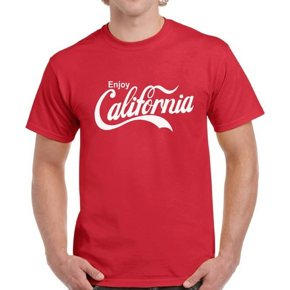 California Enjoy White T-Shirt for Men - S M L XL 2XL 3XL 4XL 5XL USA State Graphic Tee - California Clothes Collection Funny Cali Gift for Men