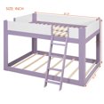 thumbnail image 3 of Queen-Over-Queen Low-Profile Bunk Bed with Guardrails, Wooden Kids Bed with Reversible Ladder, Accent Two-Tone Bed Frame, 3 of 7