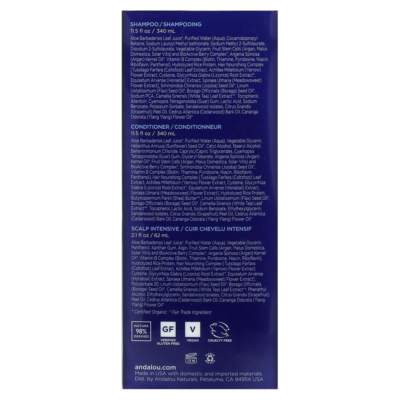 Andalou Naturals - Argan Stem Cell Age Defying Thinning Hair System Kit - 3 Piece(s)