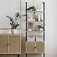 thumbnail image 2 of Nathan James Theo Open Shelf Bookcase with Rattan Drawers in Light Oak Wood and Matte Black Frame, 2 of 8