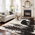 thumbnail image 3 of Black Bear Large Area Rug 8x10 FT, Non Slip Living Room Throw Carpet, Vintage Forest Cabin Animals Silhouette Washable Soft Indoor Outdoor Carpet Non-Shedding Rug for Bedroom Dining Room, 3 of 9