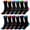 Black 2-Tone, variant on 6-Pairs Glory Max Women's Casual Cotton Assorted Colors Sun Flowers Design Crew Socks Size 9-11