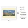 thumbnail image 2 of Water Lilies - Giverny Gardens France - From an Original Color Painting by Claude Monet c.1915 - Fine Art Rolled Canvas Print 20in x 26in, 2 of 4