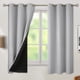 thumbnail image 1 of Insulated Blackout Curtains for Bedroom with Black Liner, Double Layer Full Room Darkening Noise Reducing Grommet Curtain (42 x 63 Inch, 2 Panels), 1 of 4