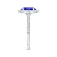 thumbnail image 4 of ANGARA Natural Oval 1.9 ct Tanzanite Halo Ring with Diamond Accents in 14K White Gold for Women (Size-9x7mm) | December Birthstone, Anniversary, Jewelry Gift for Women | Natural Tanzanite Ring, 4 of 9