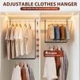 thumbnail image 2 of Wekvgz Hanging Closet Rod Adjustable Extendable Stainless Steel Clothes Hanger with 50 lbs Load Capacity 40.5-71cm Length and 43-73cm Height Telescopic Organizer for Wardrobe Balcony, 2 of 12