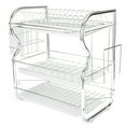 thumbnail image 5 of SAYFUT 2/3 Tier Stainless Steel Dish Display Stand Drainer Drying Rack Drainboard Home Kitchen Shelf Space-Saving Organizer Storage Rack, Black/ White/ Silver, 5 of 8