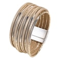 thumbnail image 3 of Pulsera para mujer, a la moda, con cierre magnético, duradera, tipo brazalete, fácil de usar. Caqui, 3 of 9