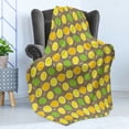 thumbnail image 4 of Lemons Soft Flannel Fleece Throw Blanket, Vividly Colored of Limes and Lemons on Taupe Background, Cozy Plush for Indoor and Outdoor Use, 50" x 60", Apple Green Yellow, by Ambesonne, 4 of 5