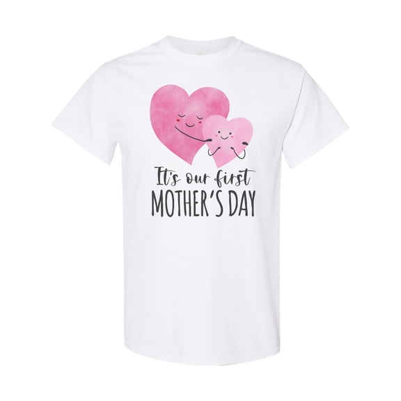 Inktastic It's Our First Mother's Day Cute Hugging Hearts T-Shirt