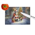 thumbnail image 2 of Basset Hound and Santa Claus Glass Cutting Board 12 in x 15 in, 2 of 5