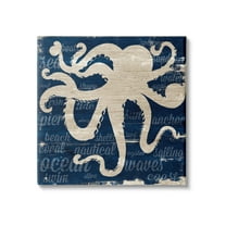 Stupell Industries Nautical Rustic Octopus Aquatic Animal Beach Fun Phrases, 17 x 17, Design by Gina Ritter