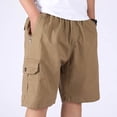 thumbnail image 3 of SGFCWSX Men Big & Tall Cargo Shorts,Loose Lightweight Workout Summer Outdoor Shorts Khaki 3XL, 3 of 7