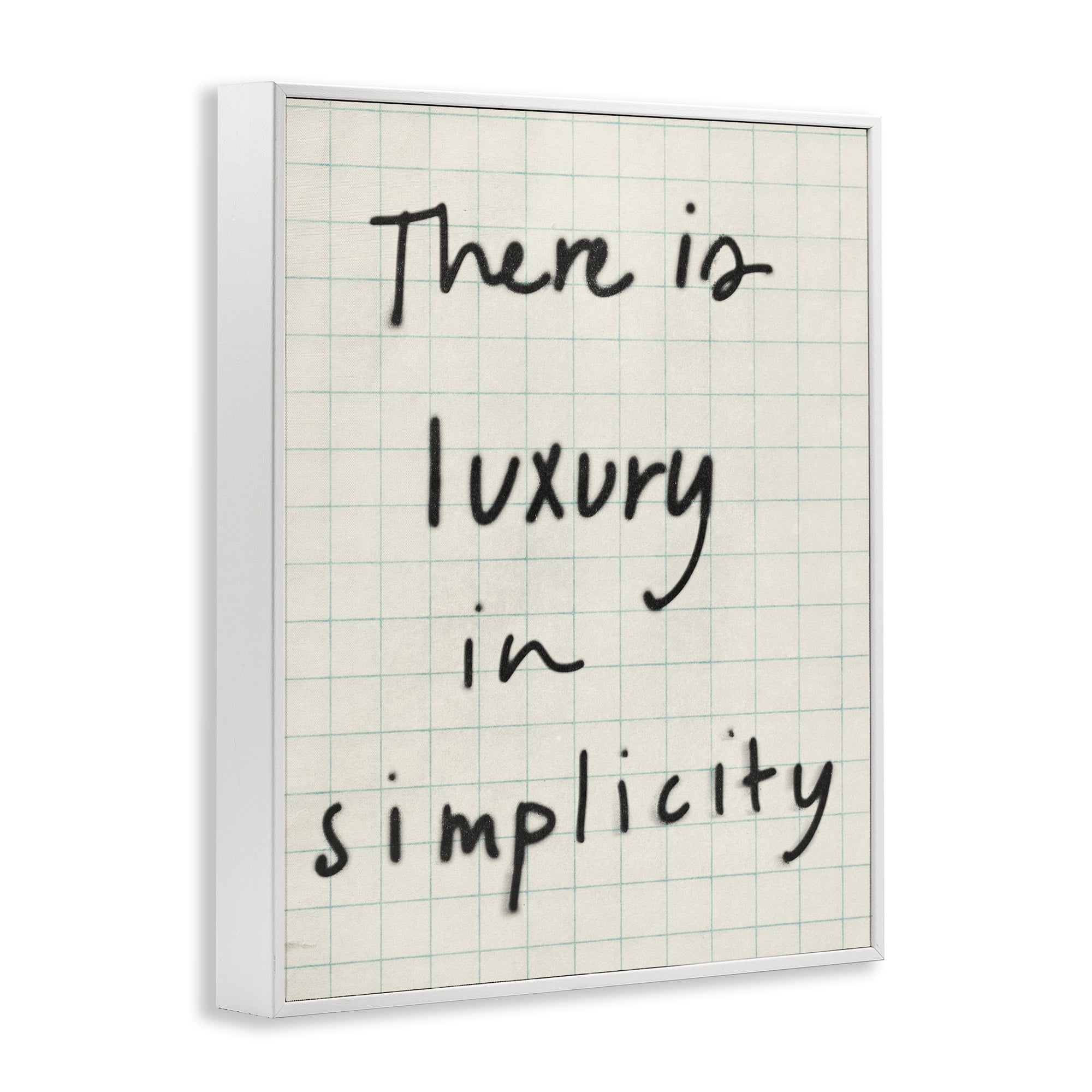 Stupell Industries Luxury In Simplicity Scrawl White Framed Giclee Art, design by Victoria Barnes